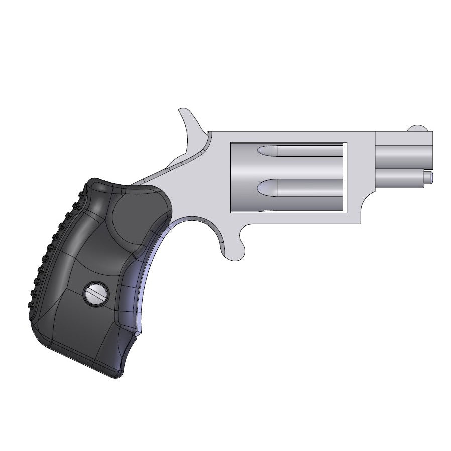 Grips for North American Arms (NAA) .22WMR/.22Magnum revolvers, Plastic and Rubber, Color: Black